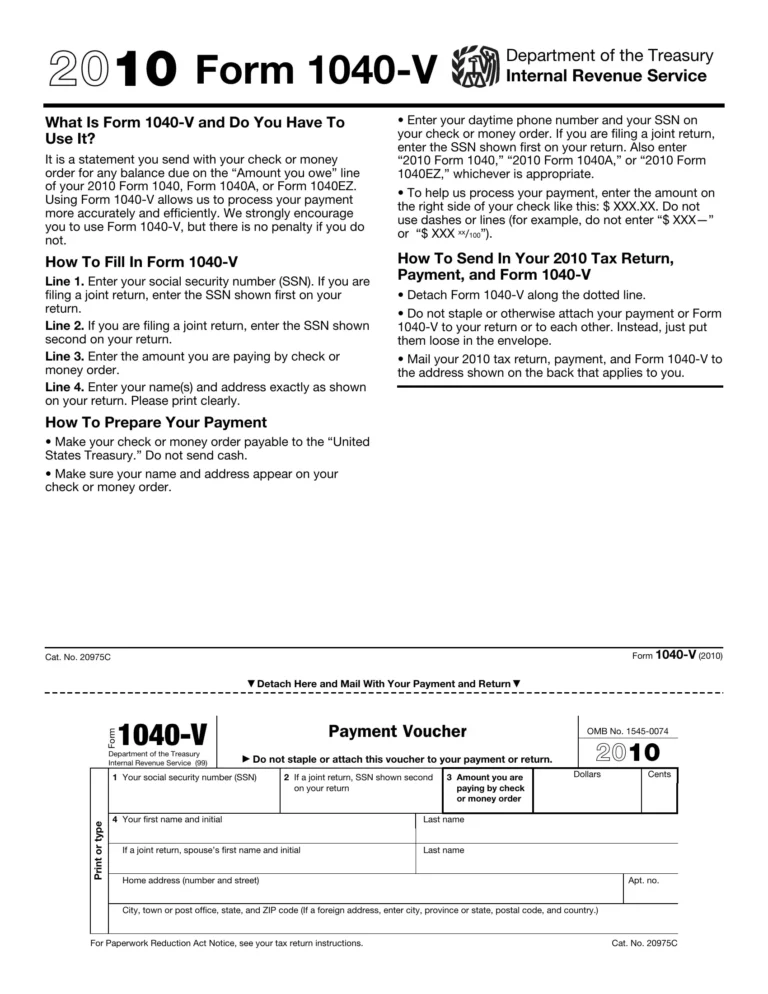 Free 1040 V Form 2024 Download: A Comprehensive Guide for Taxpayers