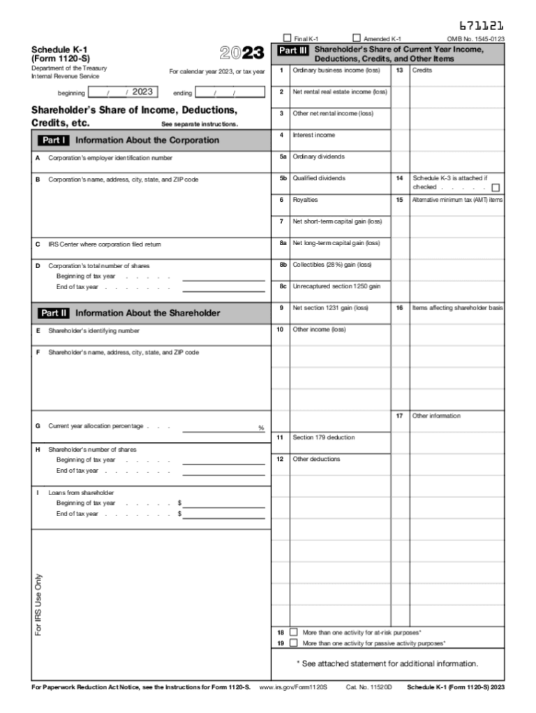 Free 1120s K1 Form Download: A Comprehensive Guide