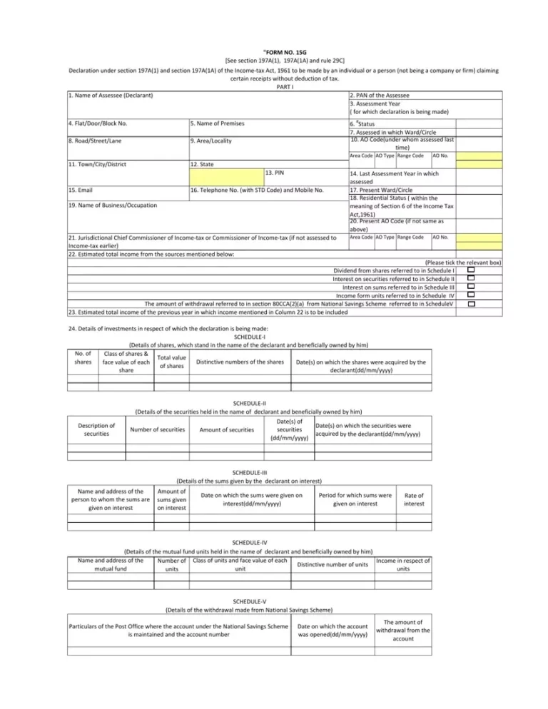 Free 15g Form PF Download: A Comprehensive Guide