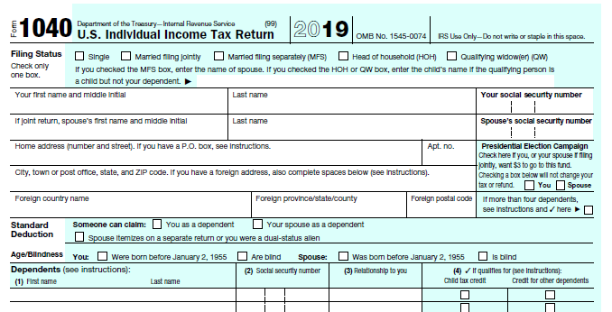 Free 2019 1040 Tax Form Download: A Comprehensive Guide