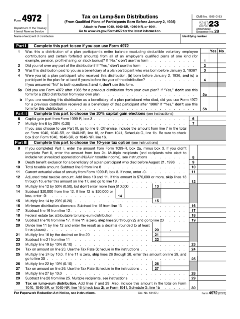 Free 4972 Tax Form Download: A Comprehensive Guide