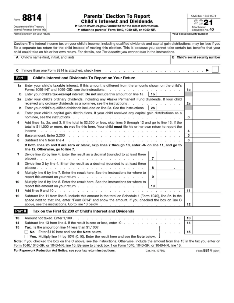 Free 8814 Irs Form Download: A Comprehensive Guide