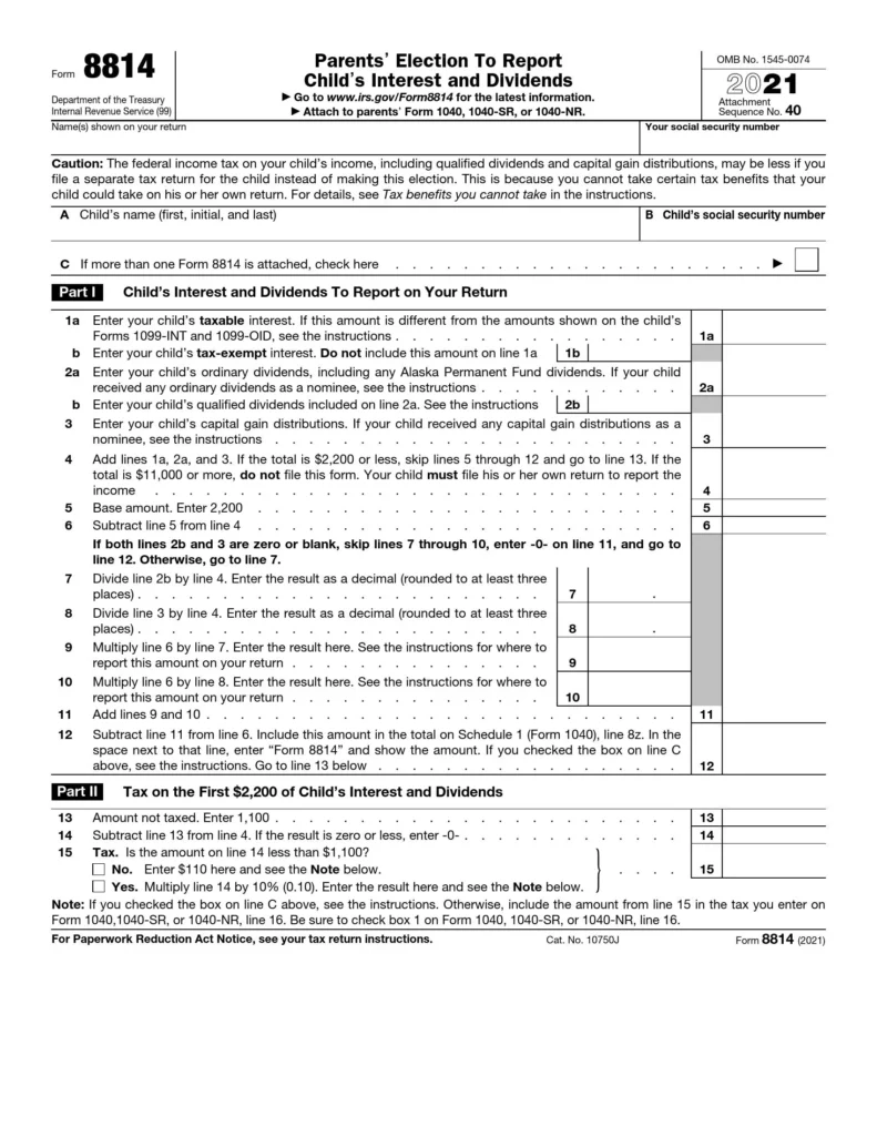 Free 8814 Irs Form Download: A Comprehensive Guide - form.allcars-usa.com