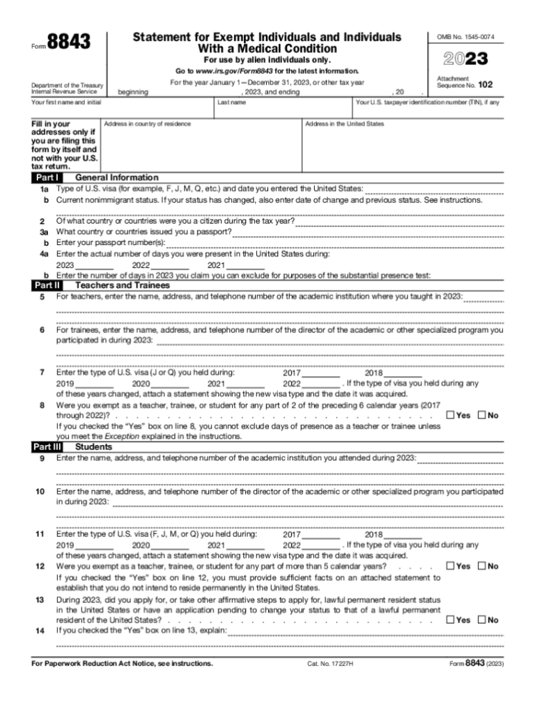 Free 8843 Form 2024 Download: A Comprehensive Guide