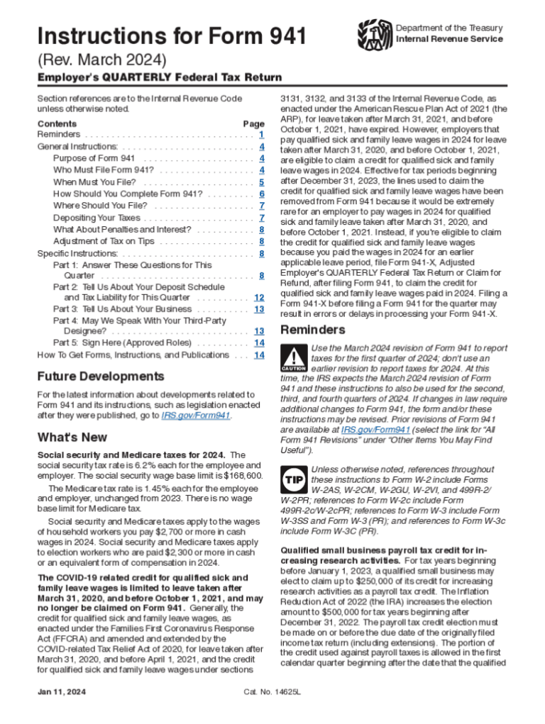 Free 941 Form 2024 Instructions Download: A Comprehensive Guide