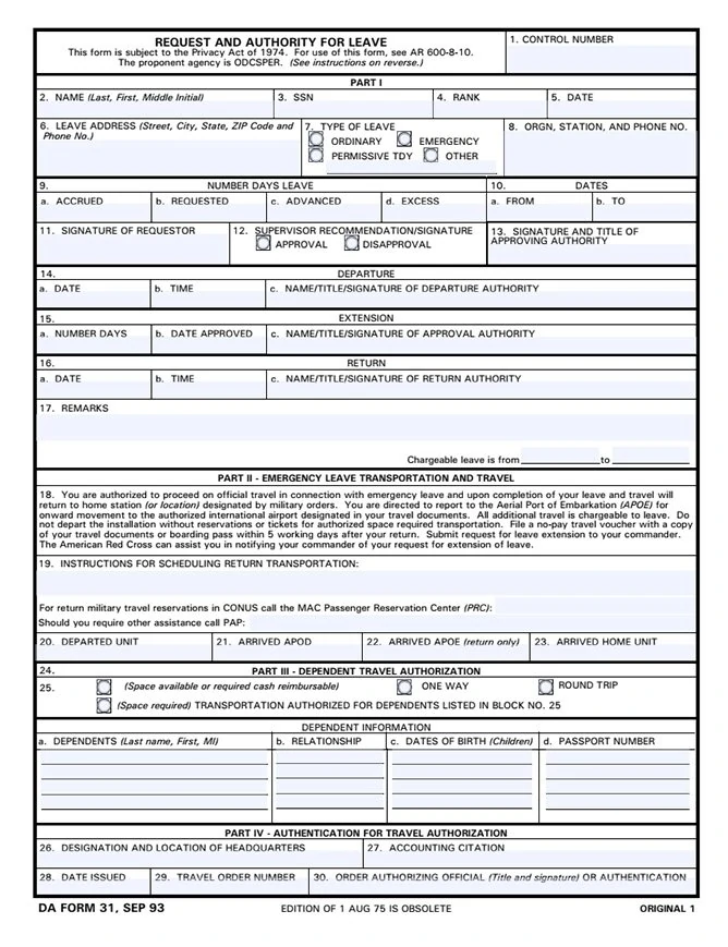 Free Army Da31 Form Download: A Comprehensive Guide