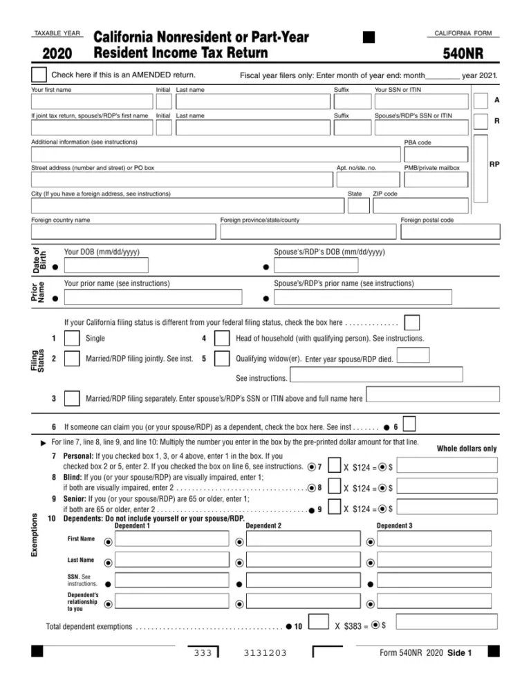 Free Ca Form 540nr Download: A Comprehensive Guide