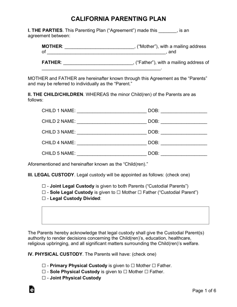 Free California Custody Forms Download: A Comprehensive Guide