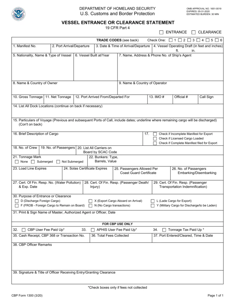 Free Cbp Form 1300 Download: A Comprehensive Guide