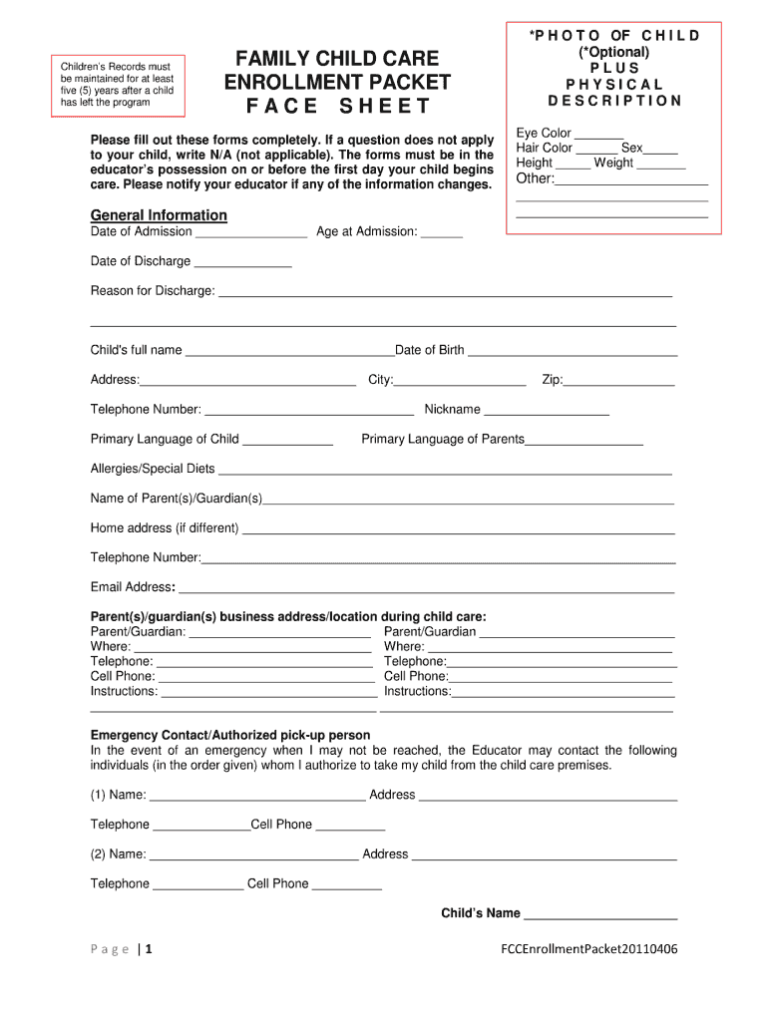 Free Daycare Enrollment Forms Download: A Comprehensive Guide for Parents