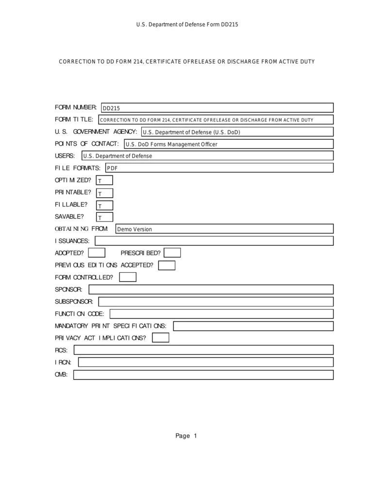 Free DD 215 Form Download: A Comprehensive Guide