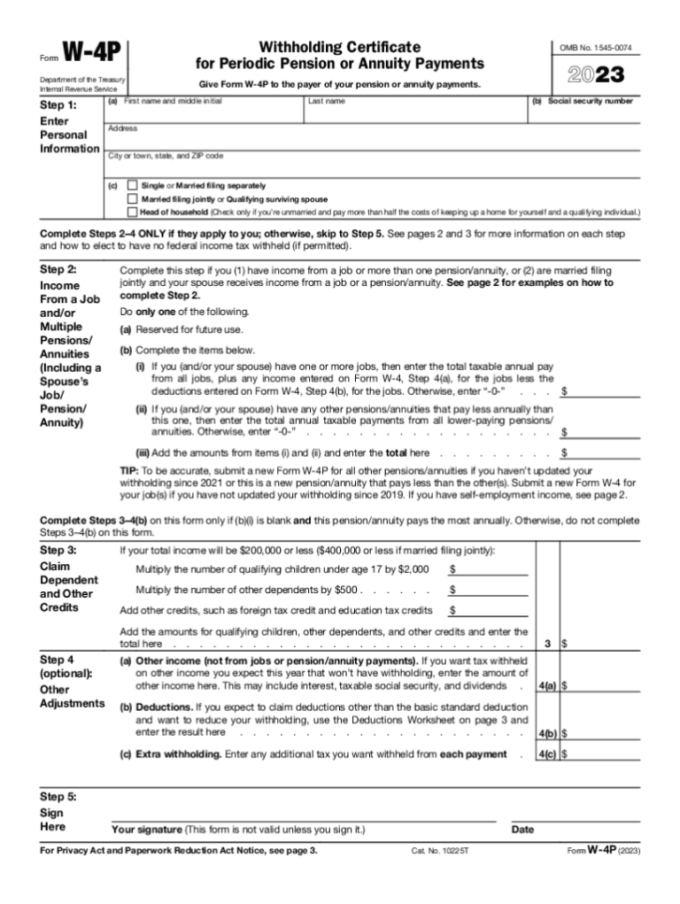 Free Federal W4p Form Download: Your Guide to Withholding Allowances