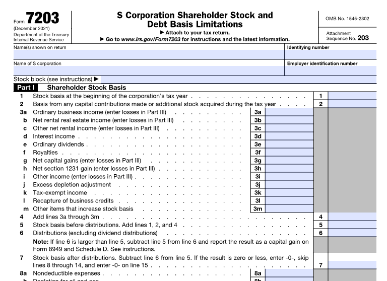 Free Form 7203 Irs Download: A Comprehensive Guide