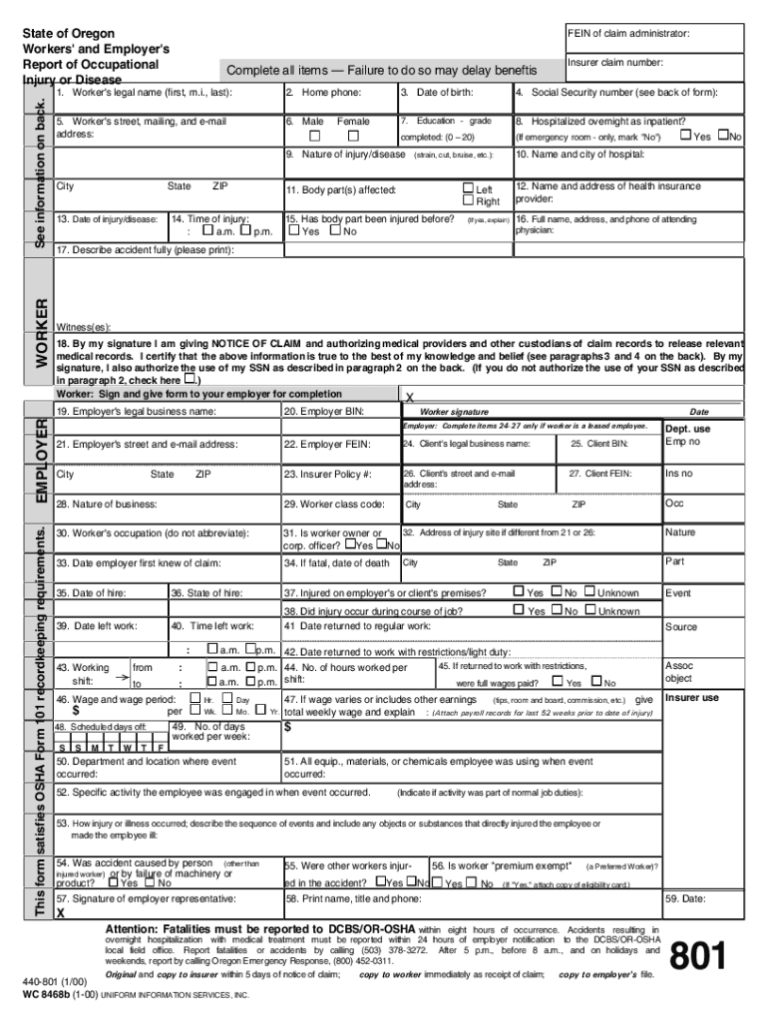 Free Form 801 Oregon: Download, Fill Out, and Submit with Ease