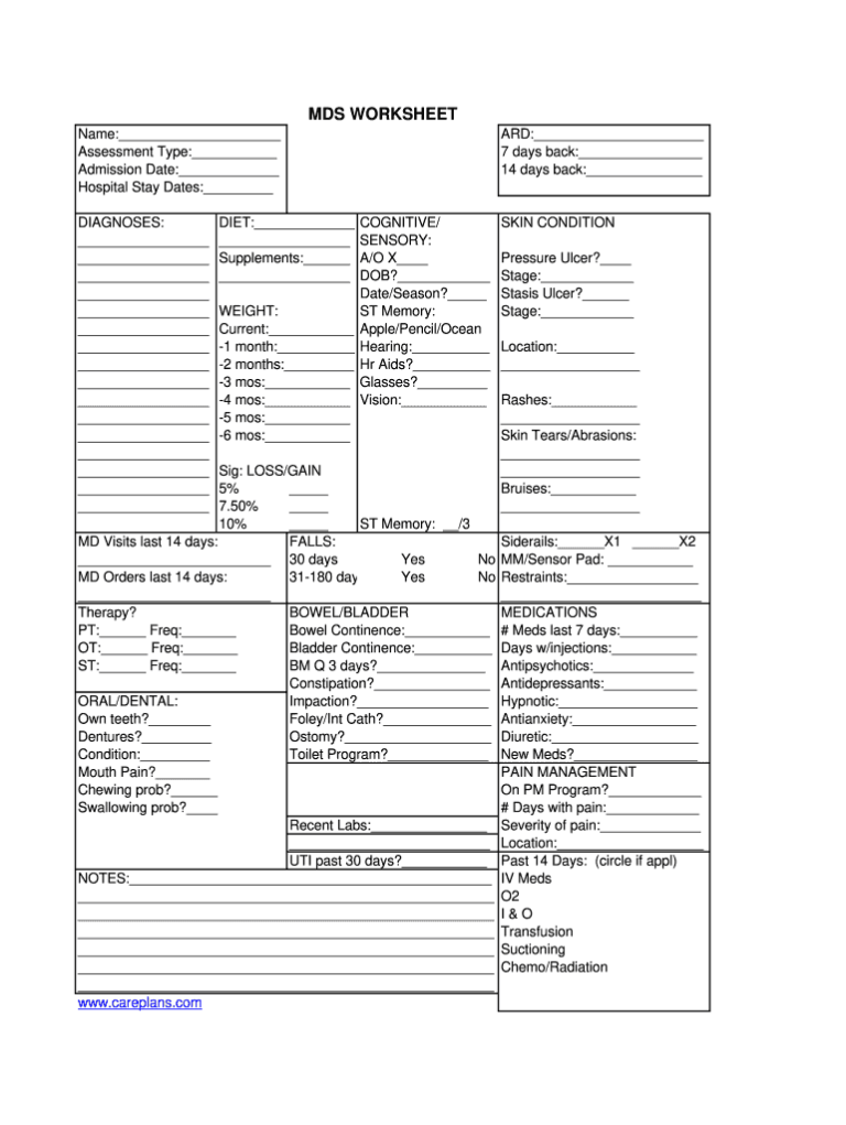 Free MDS Assessment Form Download: A Comprehensive Guide