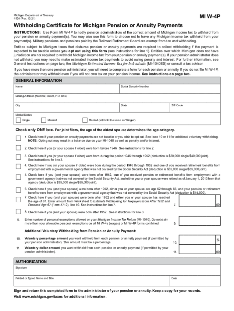 Free Mi W-4p Form 2024 Download: A Comprehensive Guide