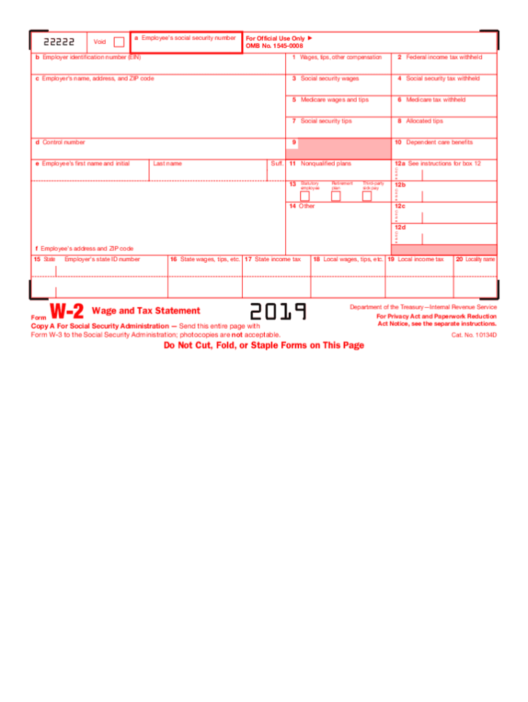 Free W2 Form 2019 Download: A Comprehensive Guide to Filing Your Taxes