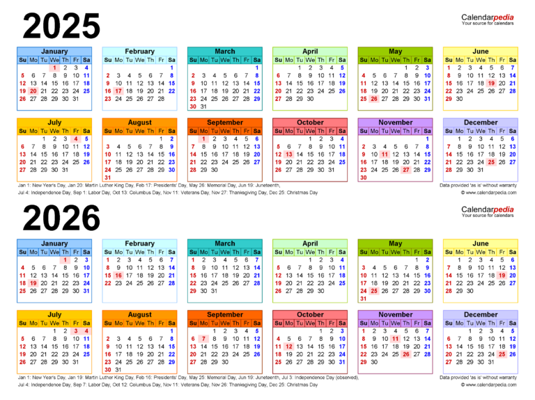 2025 And 2026 Calendar Printable: Your Ultimate Guide to Planning Ahead