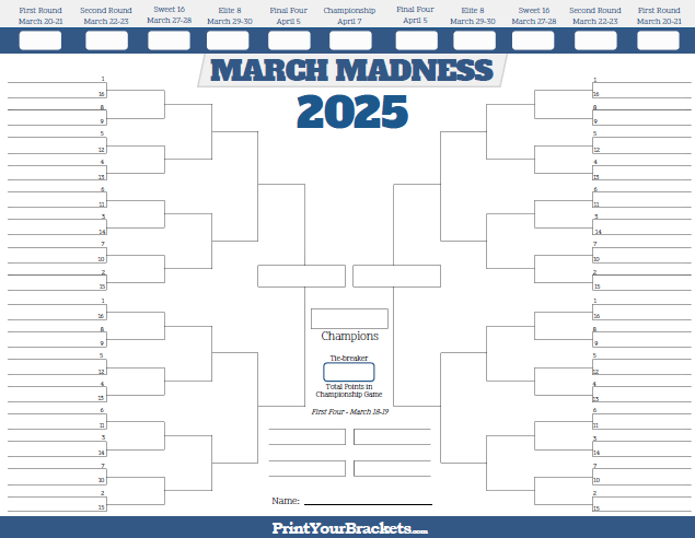 2025 NCAA Basketball Bracket Printable: A Guide to the March Madness Tournament