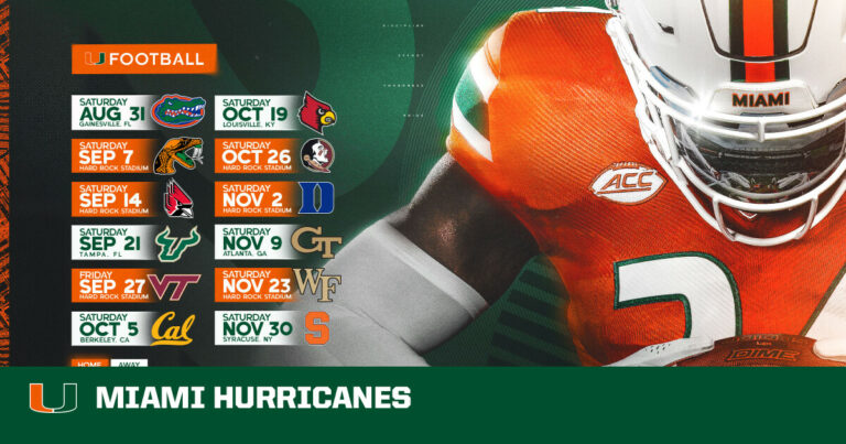 Miami Hurricanes Football Schedule 2025 Printable