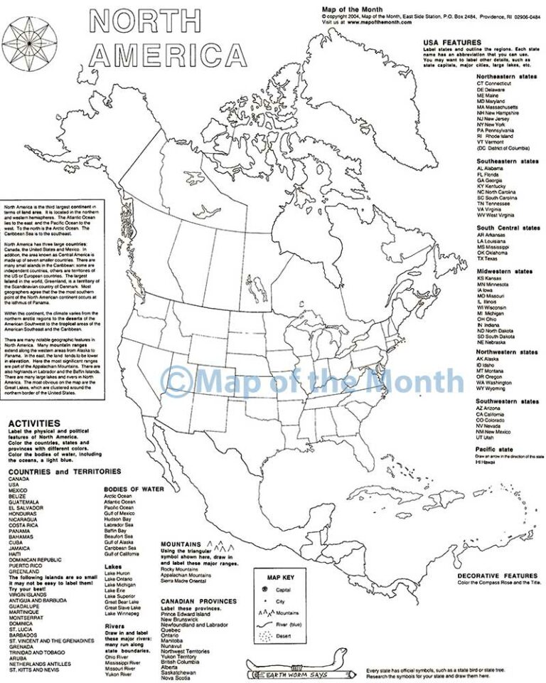 North America Continent Map Printable: A Comprehensive Guide to Printable Maps of North America