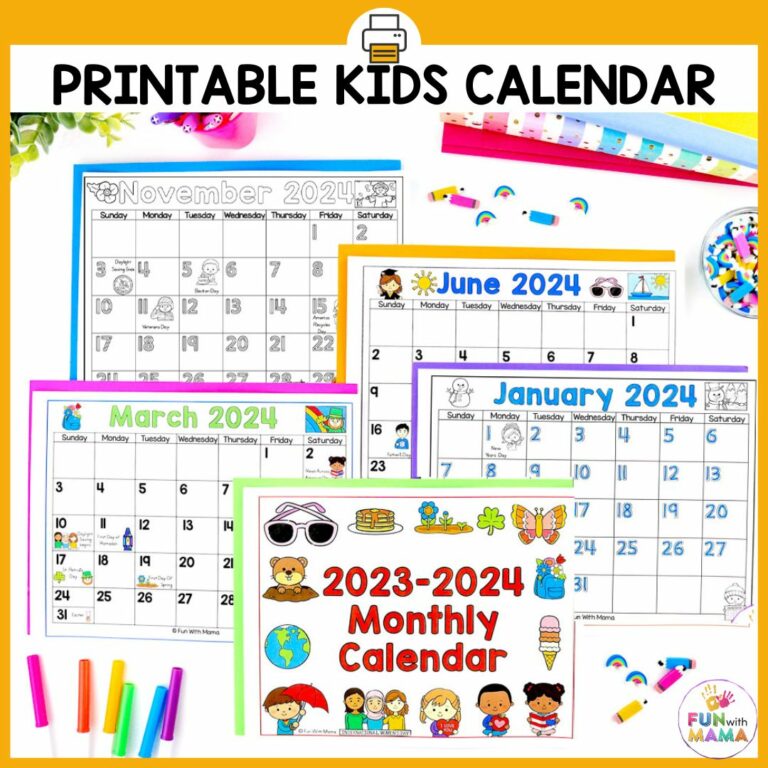 Printable Children’s Calendar: A Guide for Parents and Educators