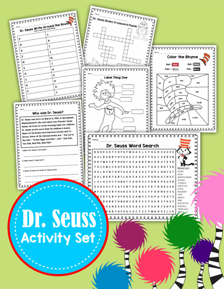 Printable Dr. Seuss Activities: Enhancing Early Learning and Beyond