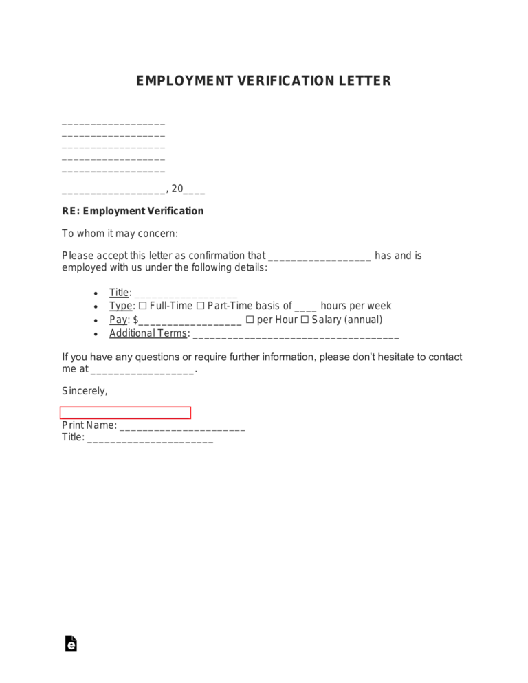 Printable Employment Verification Letter: A Comprehensive Guide for Employers