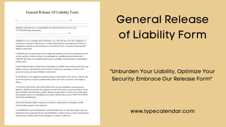 Printable General Release of Liability Form: A Comprehensive Guide to Protect Your Interests