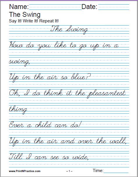 Printable Handwriting Practice Sheets: A Path to Writing Excellence