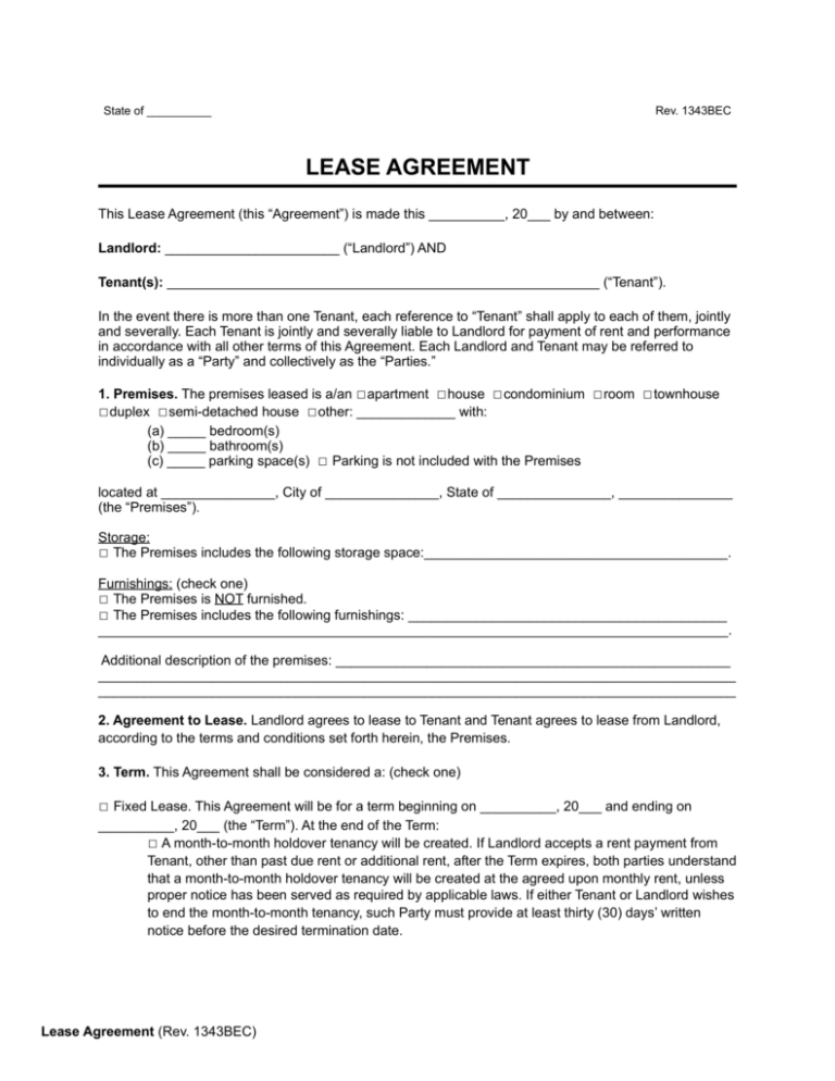 Printable Lease Agreement Forms: Your Guide to Hassle-Free Contracts