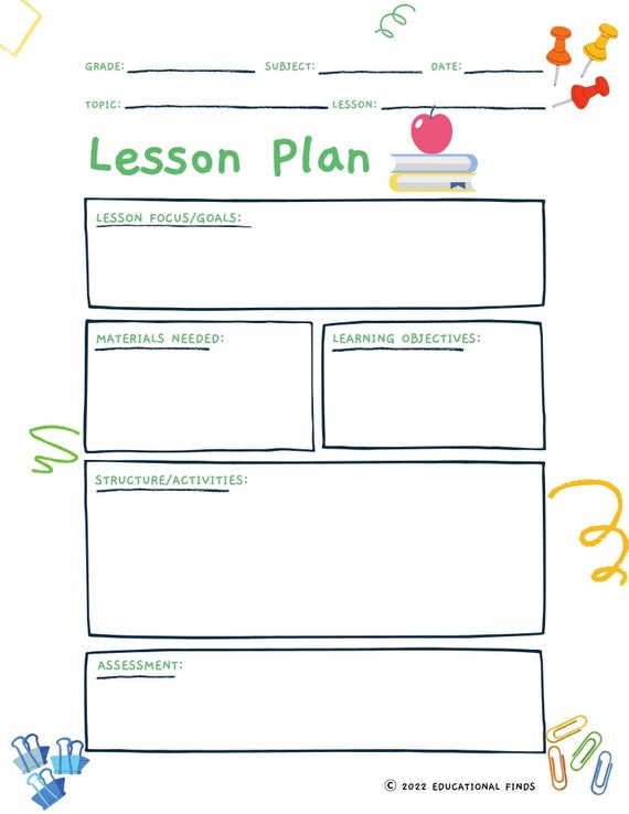 Printable Lesson Plan Template: A Comprehensive Guide for Educators