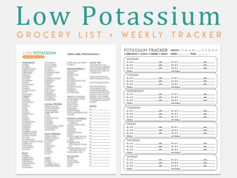 Printable Low Potassium Foods Chart: Your Essential Guide to Managing Potassium Intake