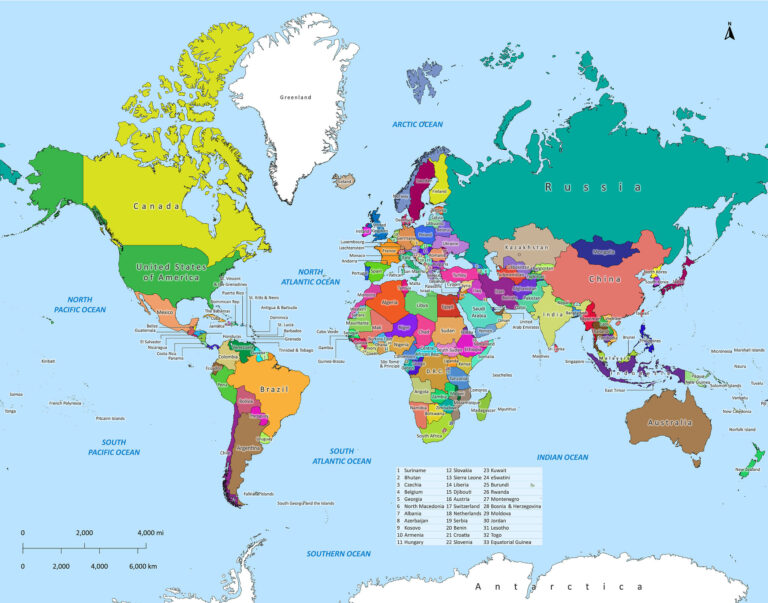 Printable Map Of The Countries Of The World: A Guide To Navigating The Globe