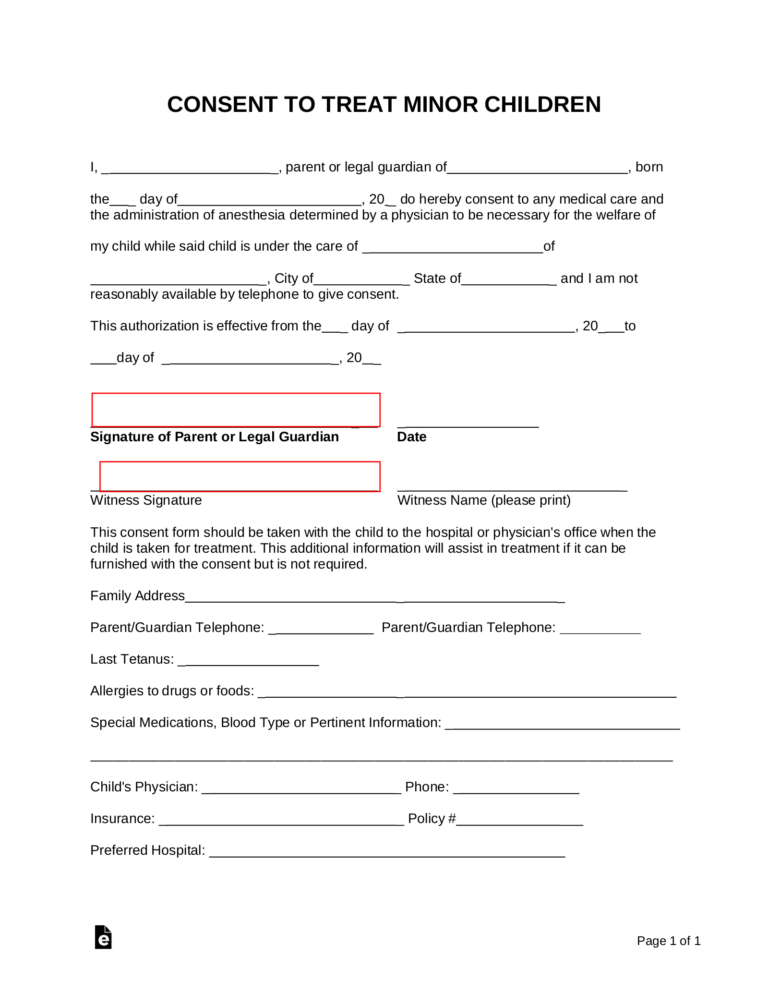 Printable Medical Consent Form for Minors: A Comprehensive Guide for Parents and Healthcare Providers