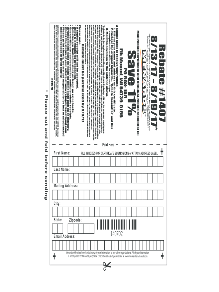 Printable Menards Rebate Form: A Guide to Maximizing Savings