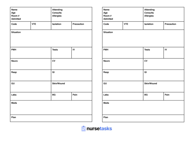 Printable Nursing Report Sheets: A Comprehensive Guide for Effective Patient Care