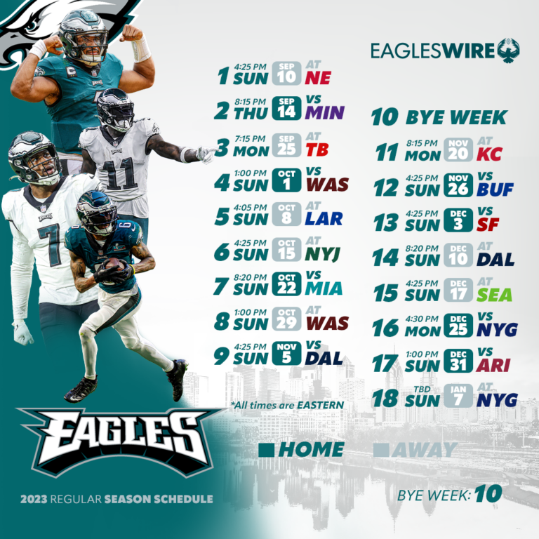 Printable Philadelphia Eagles Schedule: Your Guide to the Upcoming Season