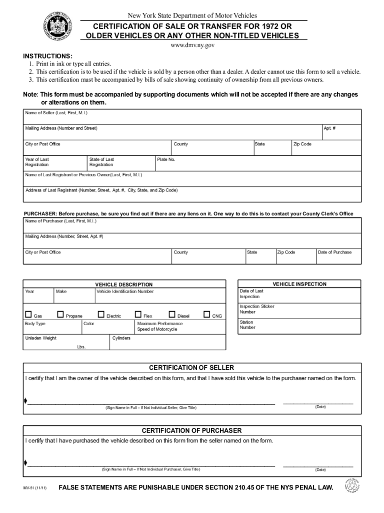 2024 NY DMV Registration And Title Fillable Printable PDF Forms 