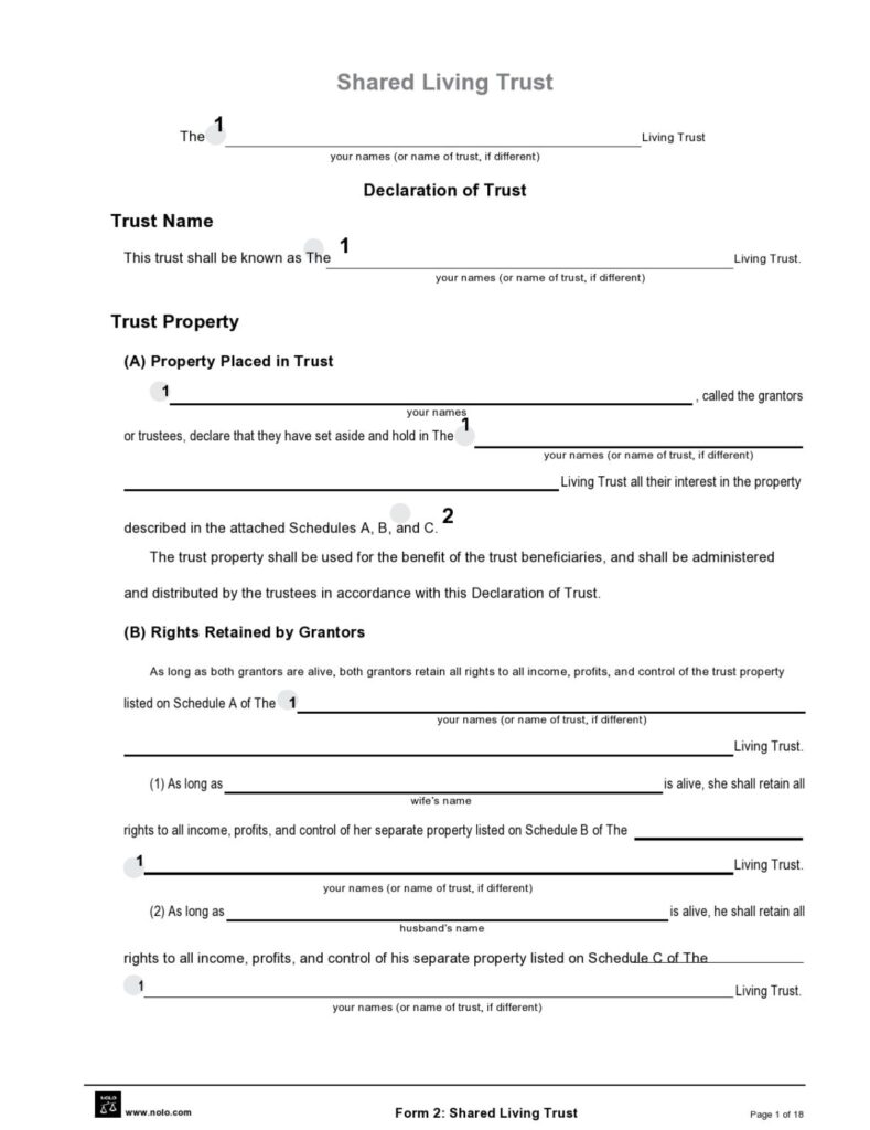 30 Free Living Trust Forms Templates Word TemplateArchive