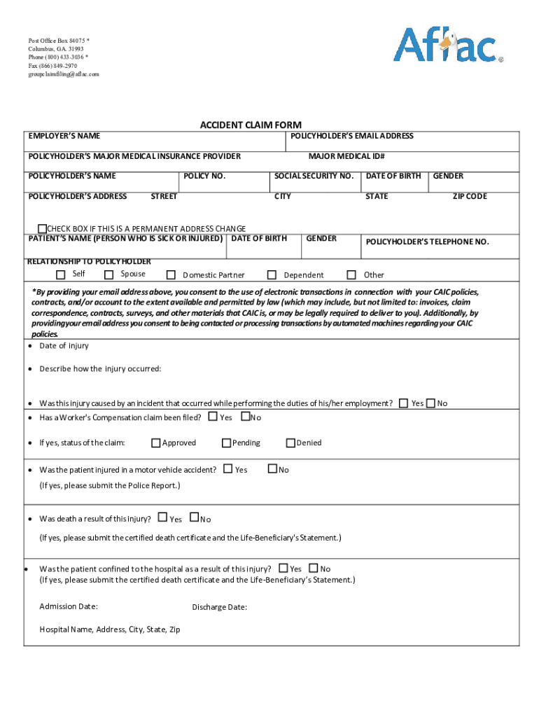 Aflac Printable Claim Forms