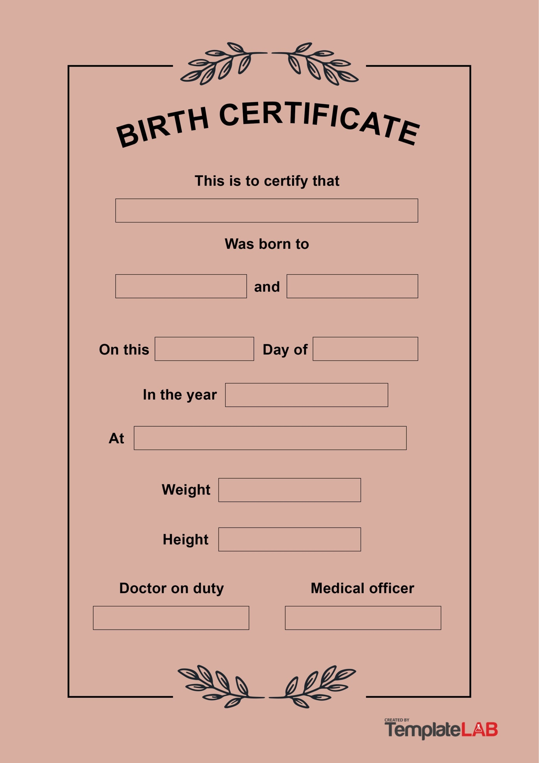 Birth Certificate Printable Form Printable Forms Free Online