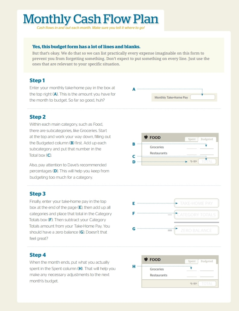 Dave Ramsey Budget Forms Download Create Edit Fill And Print