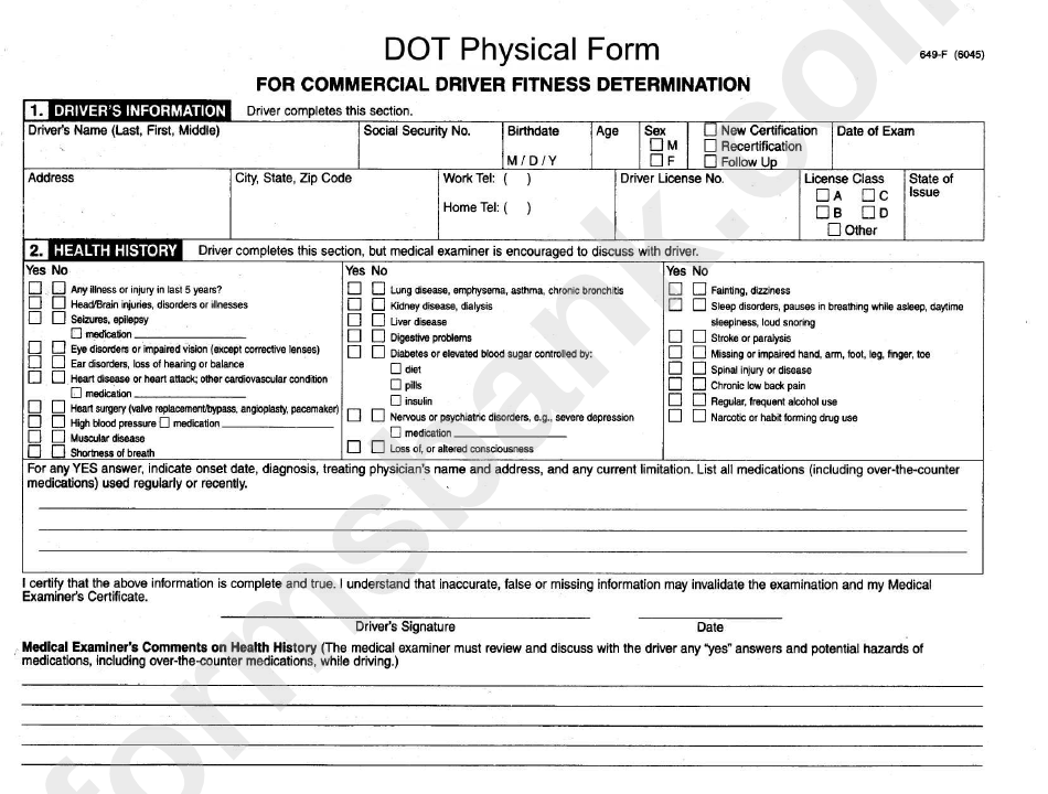 Dot Physical Form Printable Pdf Download