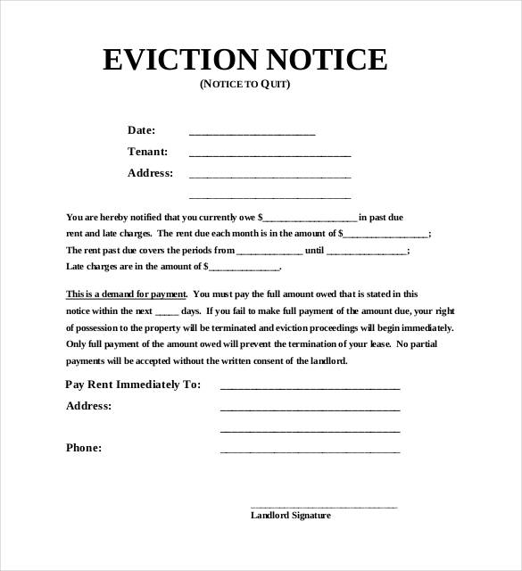 Eviction Notice Free Printable