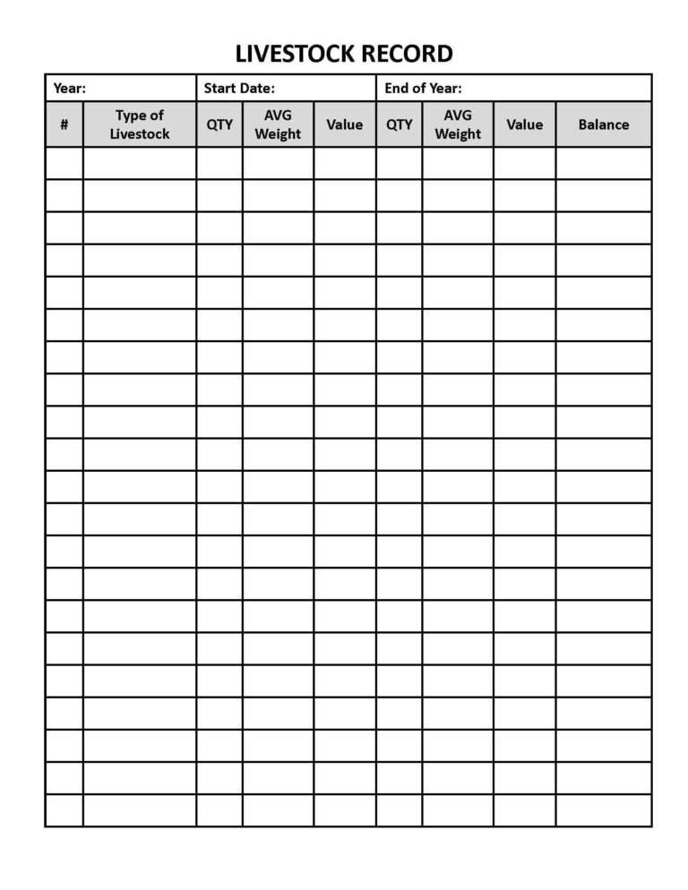 Farm Management Record Book 110 Printable Pages Etsy