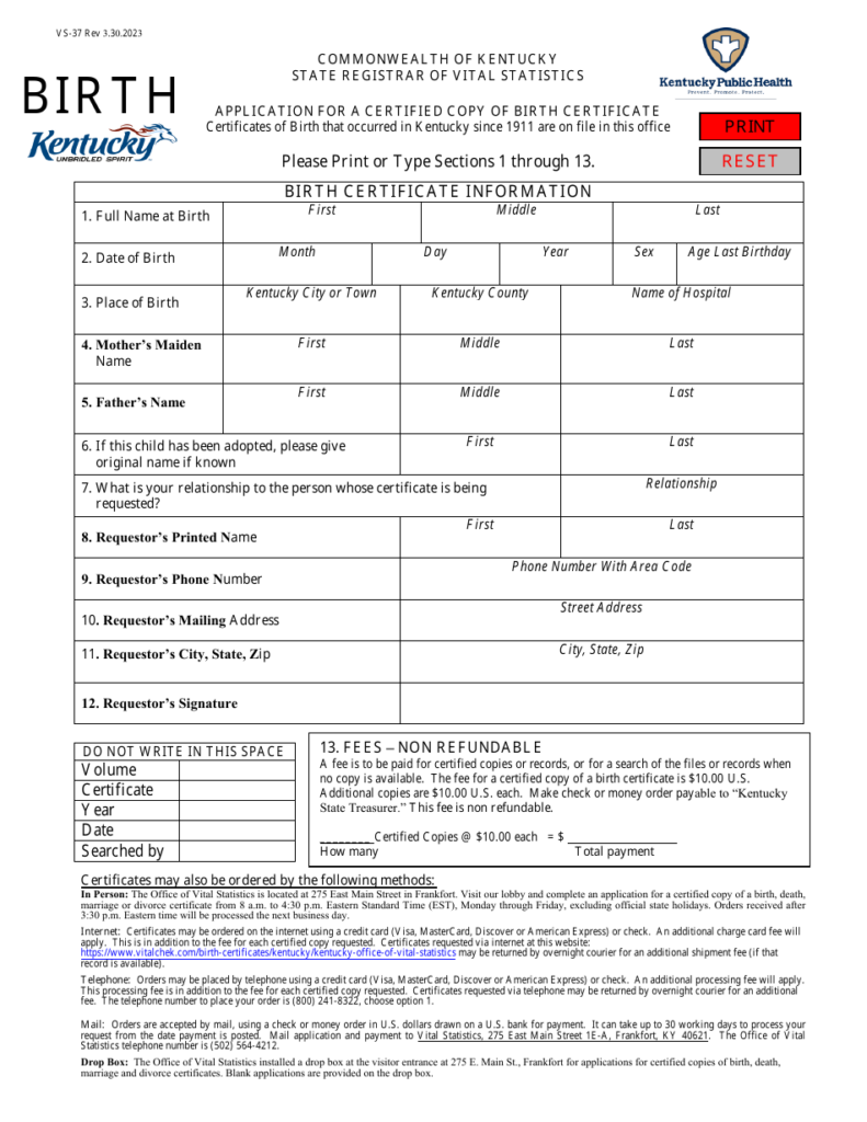 Form VS 37 Download Fillable PDF Or Fill Online Application For A 