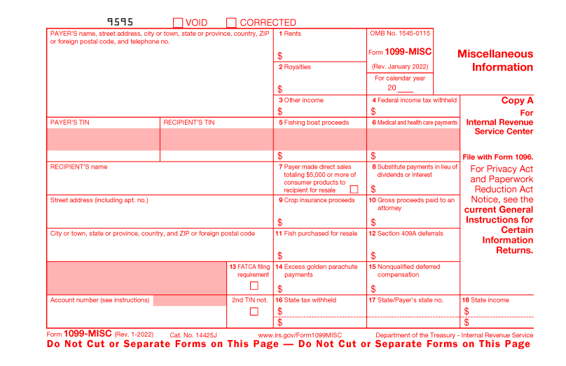 Free 1099 Form 2025 Marjy Amalita