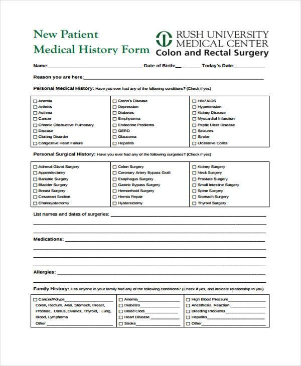 FREE 41 Printable Medical Forms In PDF Excel MS Word