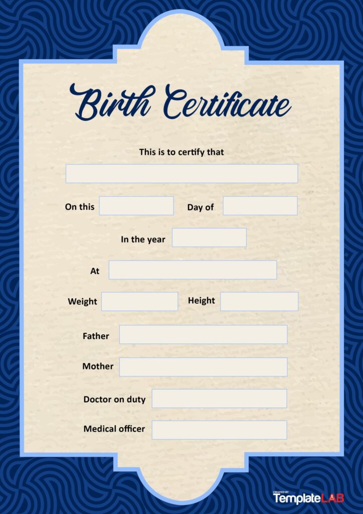 Free Birth Certificate Template